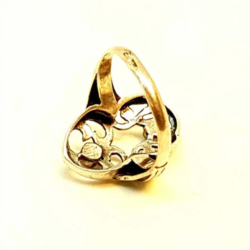 Anillo victoriano, anillo de plata 925 y símil esmeralda, circa 1970, 9 usa. - Imagen 5 de 10