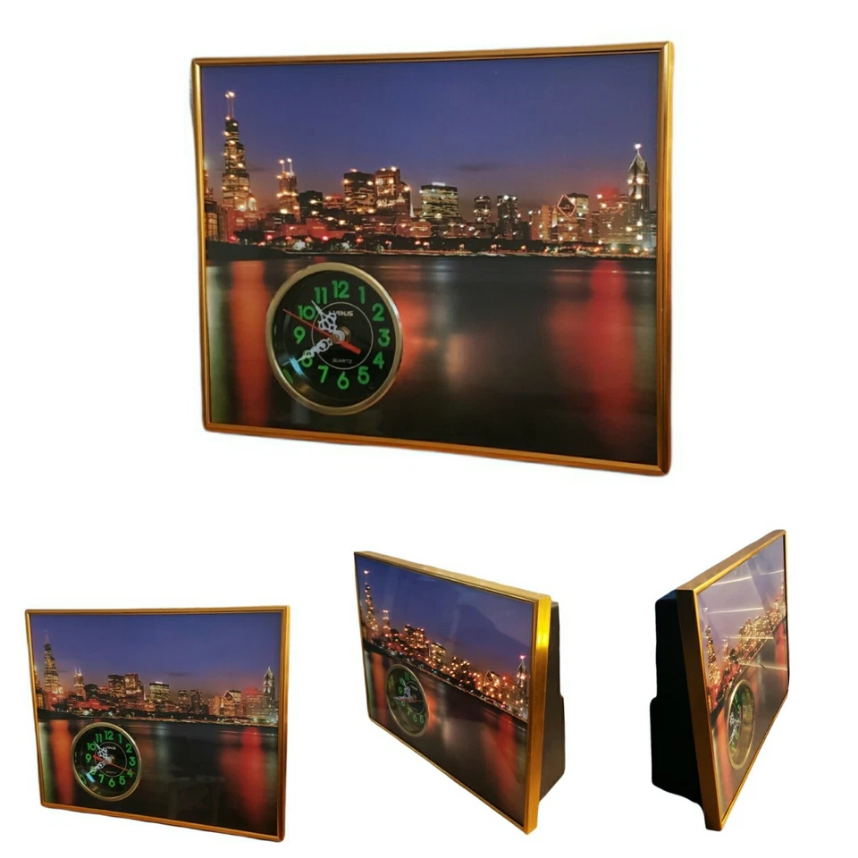 Vintage New York Clock Light & decoration Optic Fibre lamp Venus Quartz Skyline - Image 3 of 4