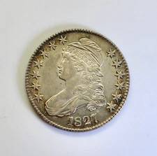 1827 Capped Bust Half Dollar, Square Base 2 Choice AU/About Uncirculated