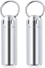 SHD 2 Pack Pill Container Keychain Pill Holder 100% Waterproof Pill Case Single
