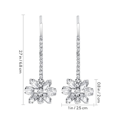 2Pcs Crystal Flower Hair Pins Rhinestone Floral Bobby Bridal Hair Clip for Women - Bild 5 von 8