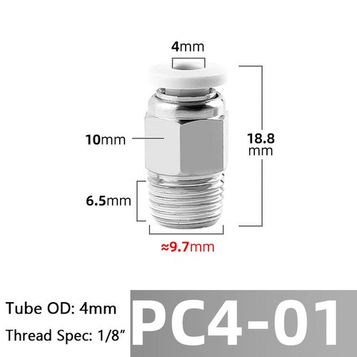 Pneumatic Fittings Straight Male Stud Push Fit Connector For Air Water Hose Tube - Picture 21 of 32