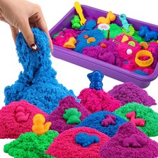 Asoxt Sensory Bin for Boy Girl Kid Toy - 43pcs Play Sand Art Kit with Sandbox...