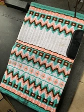 Oversized Show Pad Peach Teal Brown White