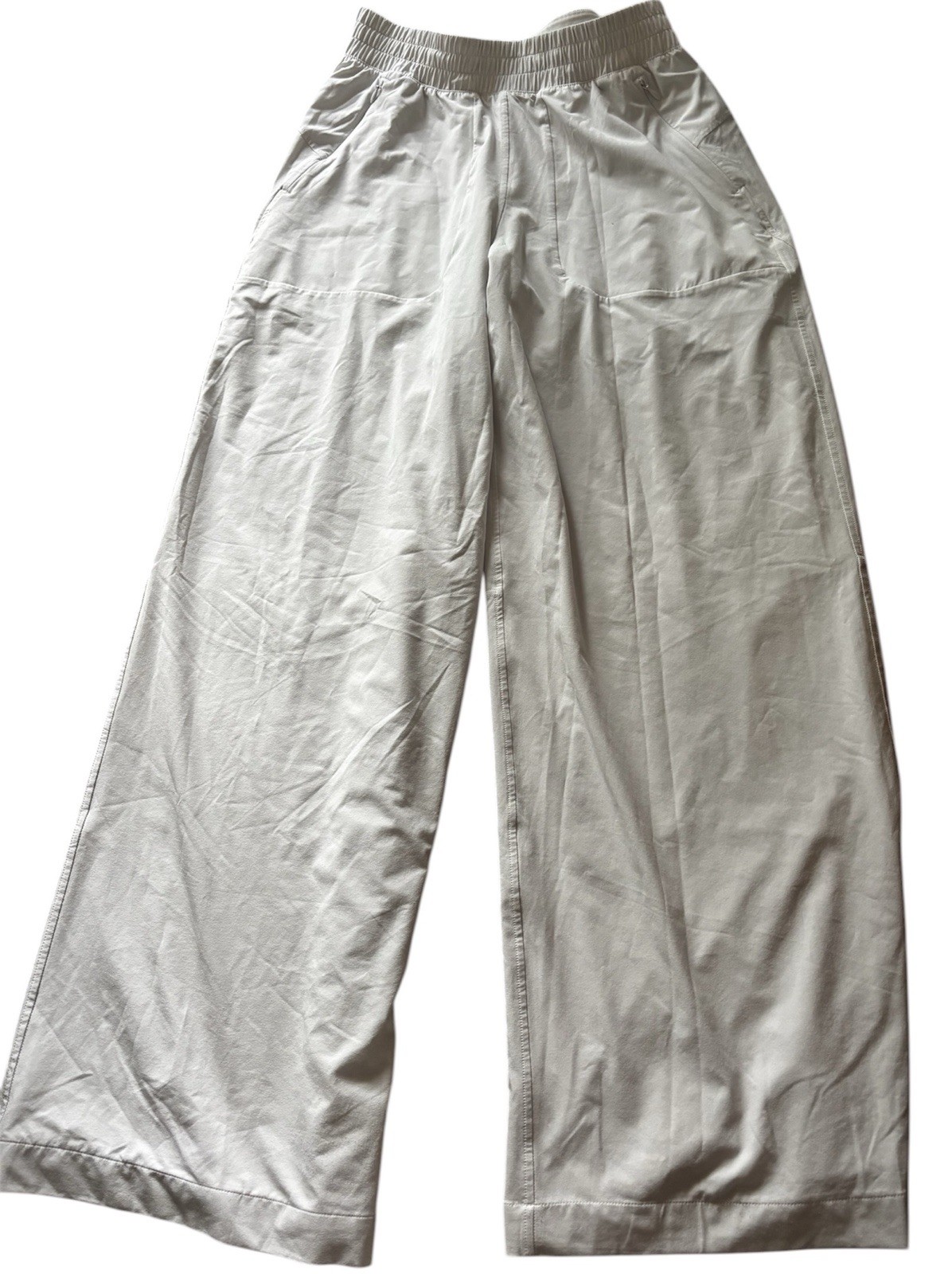 LULULEMON Swift Mid-Rise Wide-Leg Pant Light Vapor Gray size 6 Gym Lounge EUC
