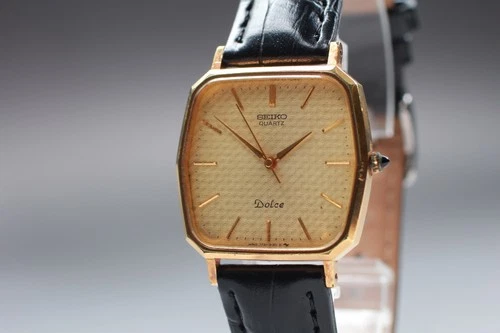 [Exc+5] Vintage SEIKO Dolce 7731-5120 Gold Men's Quartz Watch From JAPAN