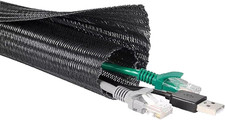 50Ft 1.5 Inch Cord Protector Wire Loom Tubing Cable Sleeve, PET Expandable Braid