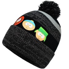 South Park Knitted Acrylic Winter Beanie Hat with Cuff and Pom, Multi, Size
