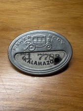 Vintage General Motors Fisher Body ID Employee Badge Kalamazoo Michigan 71 7783