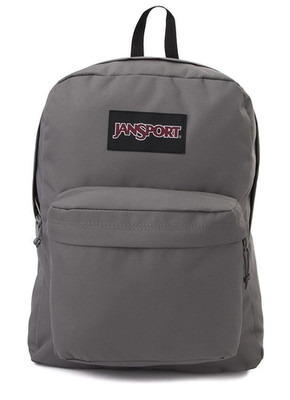 JANSPORT SuperBreak Plus 26L Rucksack Graphite Grey Mit Wasserflaschenfach NEW