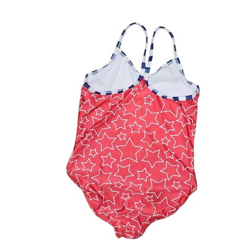 OP 1PC RacerbackSwimsuit Girls Sz 6-6X Patriotic Stars Beach Poolside Vacation - Picture 4 of 8