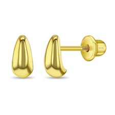 Tiny Teardrop Kids / Children's / Girls Earrings Screw Back - Sterling Silver