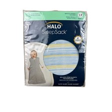 Halo SleepSack Swaddle Micro Fleece Blue Multi-Stripe Small 0-6M New With Tags