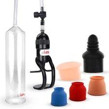 LeLuv Penis Pump EasyOp Zgrip with 3 Sizes, Septum Sleeves & Fleshy Donut