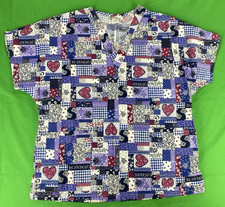 Small Heart Patch Design Jasco Scrub Top