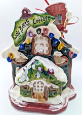 NEW Blue Sky Clayworks HOLLY BERRY COTTAGE Christmas Tea Light Candle House NWT