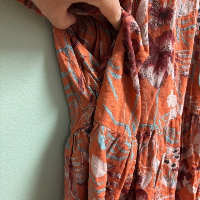 Natural Life Womens Tiered Flora Midi Dress Size XS Prairie Cottagecore Boho - Image 4 of 4