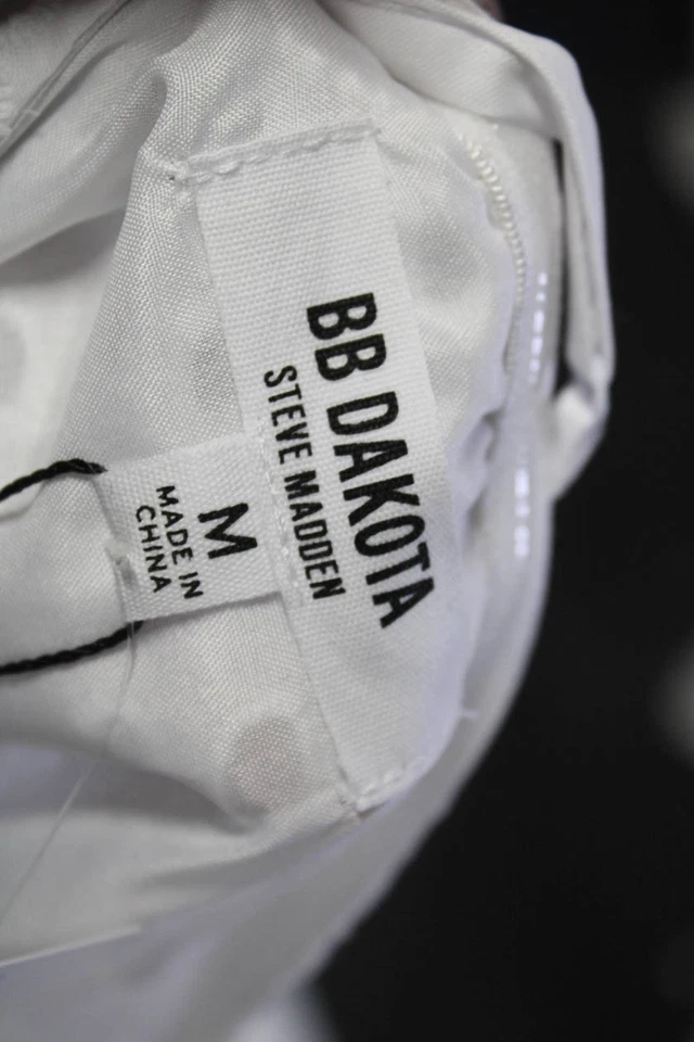 BB Dakota Womens One Shoulder Eyelet Gathered Blouse White Size Medium LL19LL - Image 4 of 4