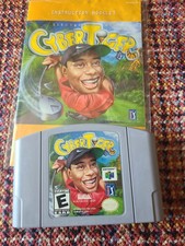Blockbuster Cyber Tiger N64 Nintendo 64 Game/ Manual Tested Working Authentic