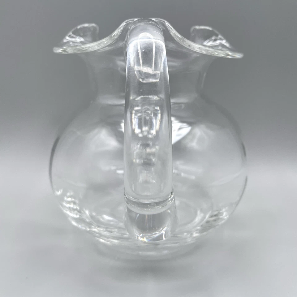 Jarro labial Tiffany & Co 28 oz cristal gelo soprado à mão com bolsa azul Devon 1998 vintage - Imagem 3 de 4