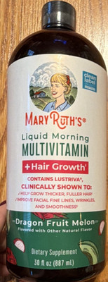 MaryRuth's Liquid Morning Multivitamin + Hair Growth Vegan Dragon Fruit 30 fl oz