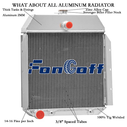 4 Row Aluminum Radiator Fit 1941-1949 International Pickup Truck 3.6L L6 NEW US