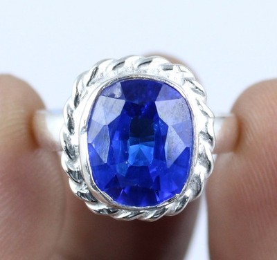 8.85 CT Natürlich Blau Tansanit 10 X 8 MM Kissen Edelstein AGI Zertifiziert Ring