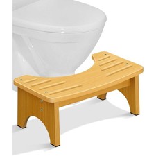 Toilettenhocker Bambus WC-Trittbrett Holz 35 Grad Anti-Rutsch langlebig