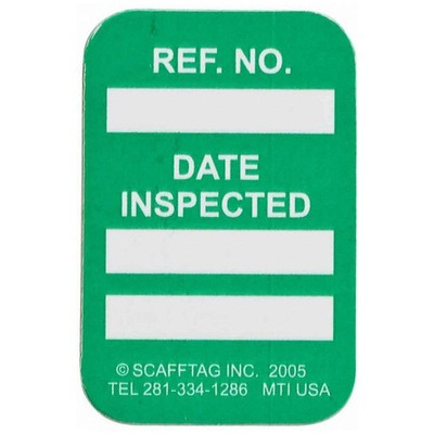 BRADY MIC-MTIUSA G Microtag(r) Inspected Insr,Wht/Grn,PK100 3GAP4