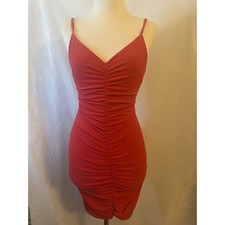 Shein Women Red Ruched Cocktail Dress Size M