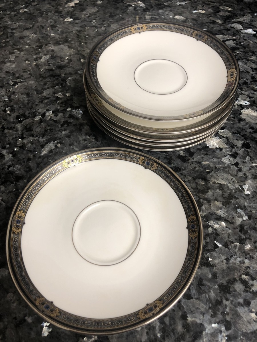 Lenox Vintage Jewel Fine Bone China Saucer SET of 6 Gothic Castle