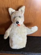 Steiff Hand Puppet 1960s Vintage Loopy Wolf RARE No Ear Tag Real Teeth