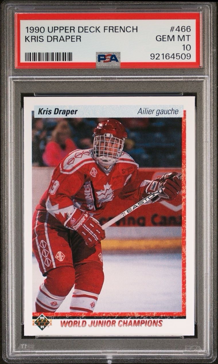 Kris DRAPER 1990 Upper Deck FRENCH #466 Rookie Card PSA 10 Red Wings Legend