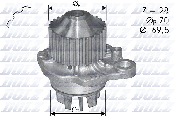 Dolz Wasserpumpe, MotorküHlung U.A. FüR CitroËN, Peugeot, Renault-image