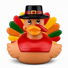 3 Inch Thanksgiving Turkey Rubber Ducks Sealed, Floats Upright Holiday Toy for