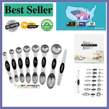 Compact Magnetic Measuring Spoons Set - Dishwasher Safe Rust-Resistant Design
