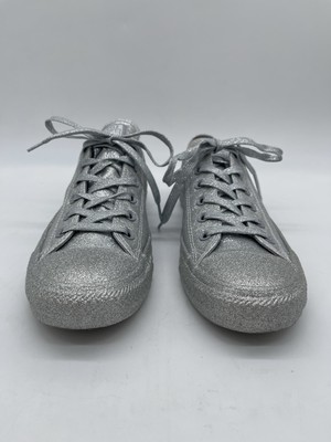 Size 10 - Converse Chuck Taylor All Star Low Silver Glitter for