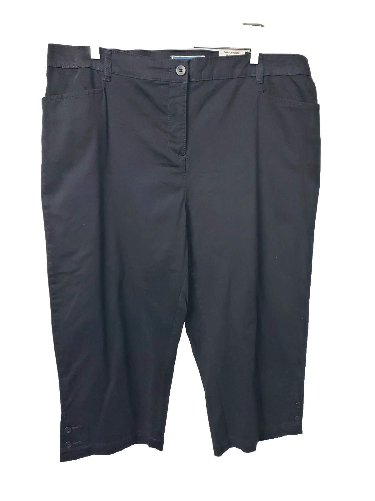 KAREN SCOTT Comfort Waist Capri Tummy Control Cotton sz 22W Black NWT