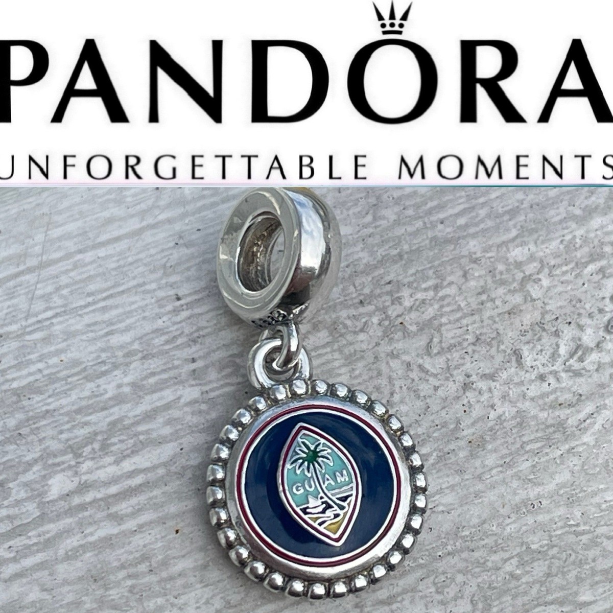 Rare PANDORA Island Of Guam 🇬🇺 Exclusive Flag Dangle Charm | eBay
