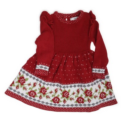 Max Studio, Kleid, Größe: 74, Rot/Mehrfarbig, Acryl/Baumwolle, Musterstrick #R2z