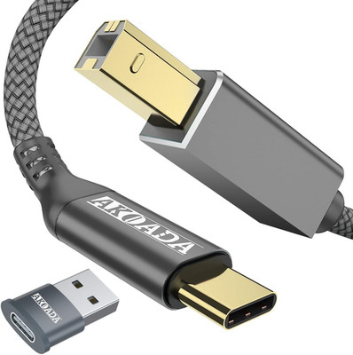 USB C Printer Cable 15Ft,  USB B to USB C Cable Compatible with MIDI, Piano, Mac