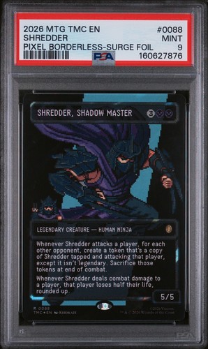 Shredder, Shadow Master, Surge Foil, Borderless Pixel, TMNT PSA 9, MtG