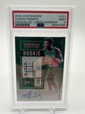2020-21 Panini Select Aaron Nesmith Rookie Auto Neon Green  PSA 9