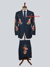customize men's nature inspired embroidery suit