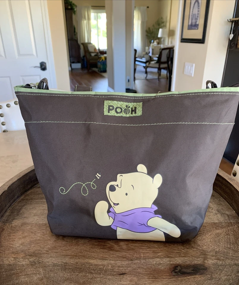 Disney Classic Winnie Pooh Diaper Bag Small Brown w Bottle Straps & Changing Pad - Image 2 of 4