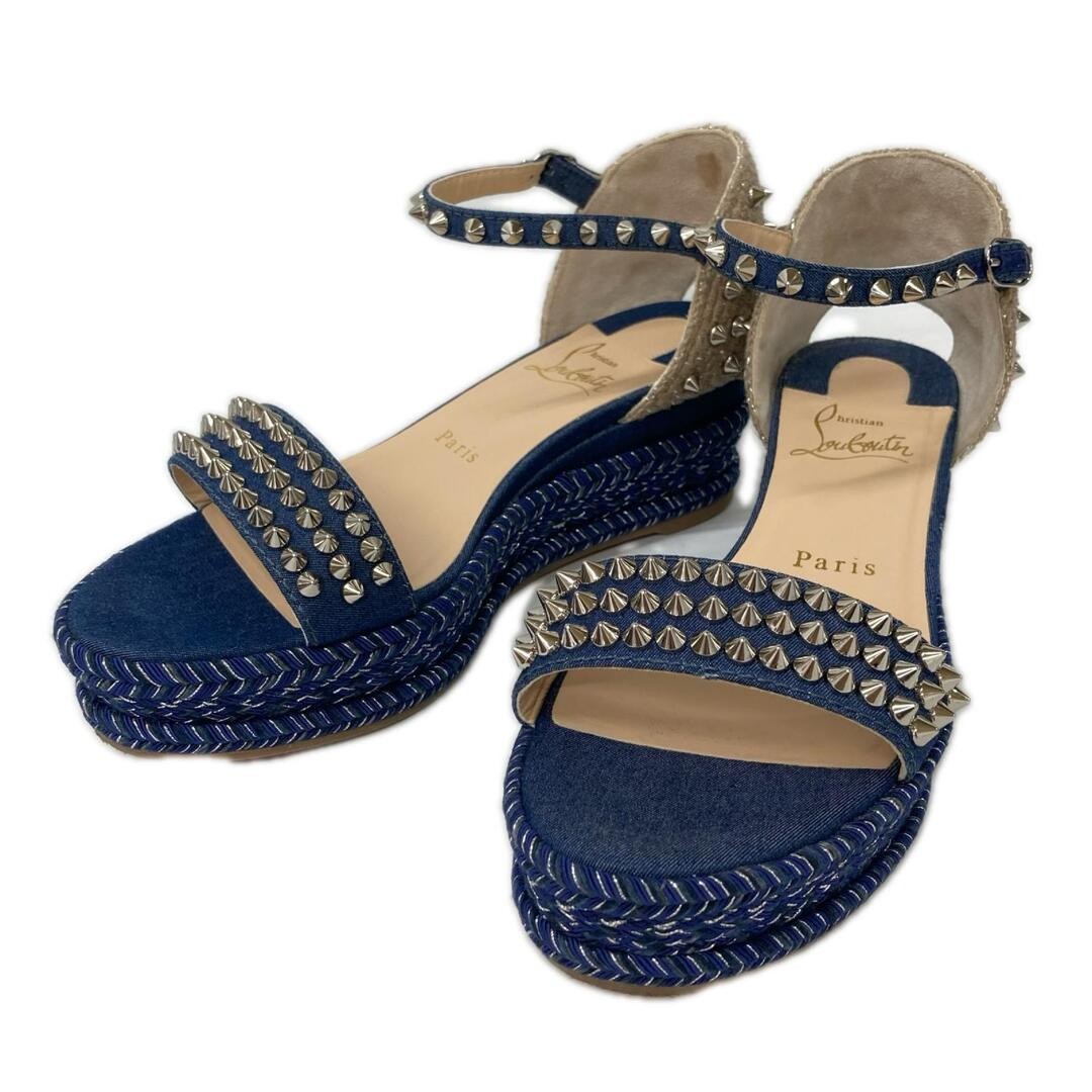 CHRISTIAN LOUBOUTIN MADMONICA 60 Sandals Size EU36 US6 UK3 Blue Denim Women