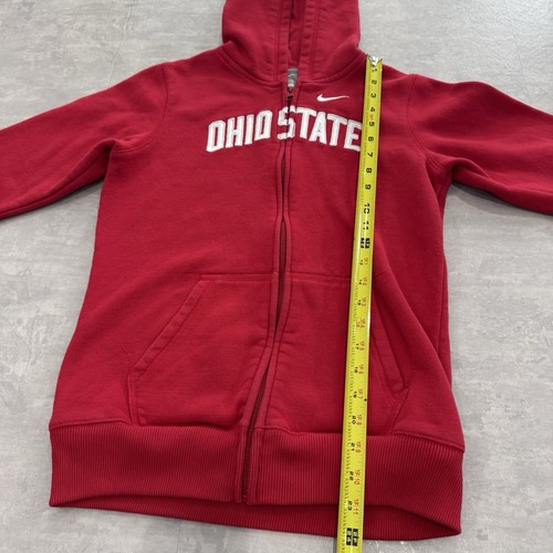 Youth Nike Ohio State Buckeyes Hoodie XL Red Full Zip Embroidered Sweatshirt Y2K - Picture 17 of 17