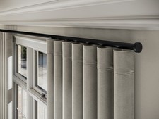 28mm Styleline Gliding Curtain Pole Set with Stud End - Black