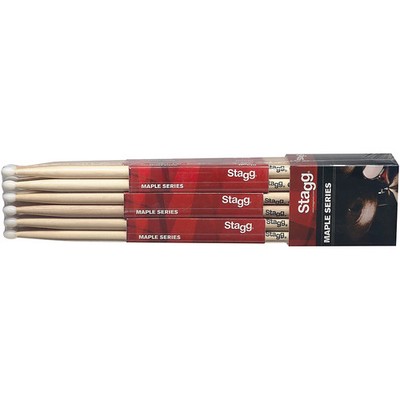 Stagg 12 Pair Maple Drumsticks Nylon Tip 7A