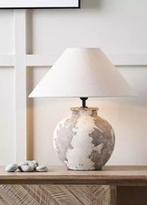 Pacific Lifestyle Lulia Antique Stoneware Lamp Base & Harley 40cm Shade - LA71